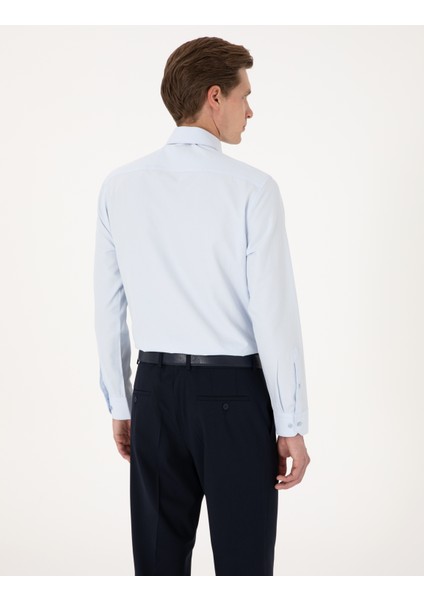 Erkek Açık Mavi Slim Fit Uzun Kollu Basic Gömlek 50316734-VR003