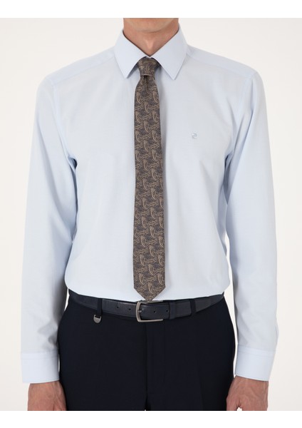 Erkek Açık Mavi Slim Fit Uzun Kollu Basic Gömlek 50316734-VR003