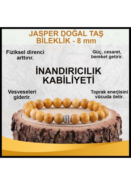 Sertifikalı 8 mm Doğal Taş Bileklik, Şık ve Enerjik Sarı Renk Seçeneği