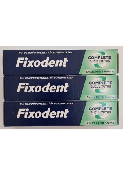 Protez Yapıştırıcı Krem Ekstra Ferah Aroma 47 gr x 3 Adet Güçlü Tutuş fiyatları