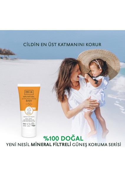 Incıa %100 Doğal Bebek Güneş Kremi Leke Karşıtı Mineral Filtreli Yüksek Koruma Spf 50+ Uva Uvb 10 ml X3 Adet indirimleri