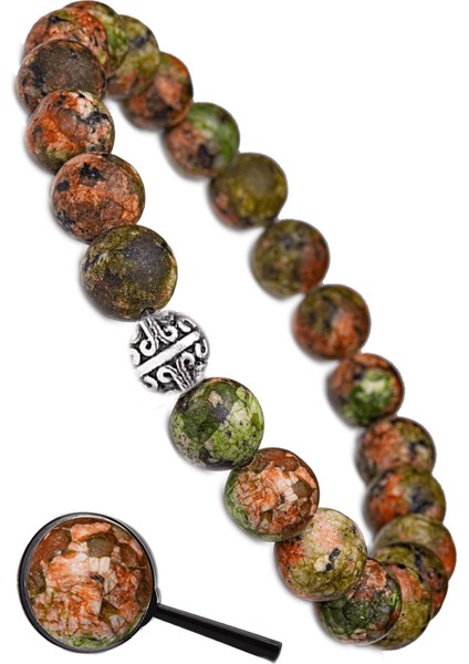 Yeşil Unakit Taşı Bileklik Gümüş Aparatlı, Doğal ve Şık Tasarım fiyatları