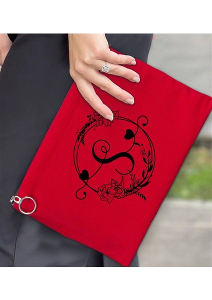 Kişiye Özel Harfli Kırmızı Astarlı Portföy Çanta 30X21CM, Baskılı El ve Organizer Çantası fiyatları