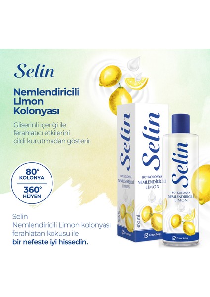 Nemlendiricili Limon Kolonyası 3'lü (1200 Ml) modelleri