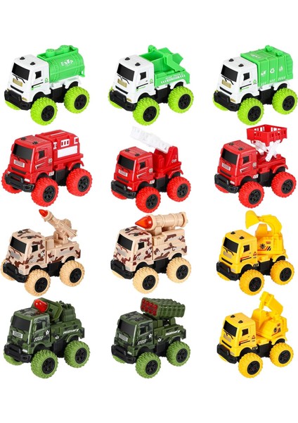 12 Paket Kamyon Oyuncakları Küçük Çocuklar Için Kamyonlar Kamyon Toplu Küçük Kamyonlar Mini Kamyonlar Erkek Çocuk Oyun Kamyonları Erkekler ve Kızlar Için Noel Doğum Günü Partisi He (Yurt Dışından)