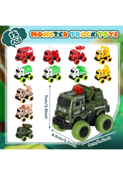 12 Paket Kamyon Oyuncakları Küçük Çocuklar Için Kamyonlar Kamyon Toplu Küçük Kamyonlar Mini Kamyonlar Erkek Çocuk Oyun Kamyonları Erkekler ve Kızlar Için Noel Doğum Günü Partisi He (Yurt Dışından) fiyatları