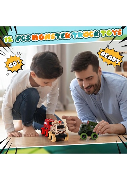 12 Paket Kamyon Oyuncakları Küçük Çocuklar Için Kamyonlar Kamyon Toplu Küçük Kamyonlar Mini Kamyonlar Erkek Çocuk Oyun Kamyonları Erkekler ve Kızlar Için Noel Doğum Günü Partisi He (Yurt Dışından) modelleri