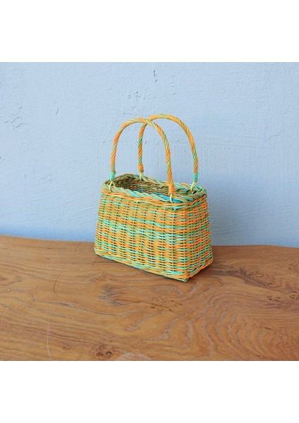 Şık Rattan Çanta 23X11.5XH16 Bej, Hafif ve Zarif Tasarım