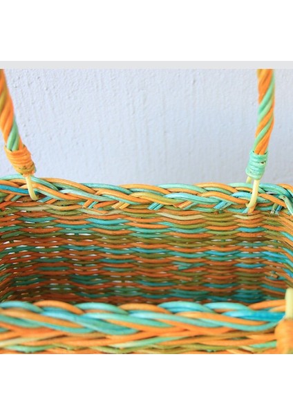 Şık Rattan Çanta 23X11.5XH16 Bej, Hafif ve Zarif Tasarım