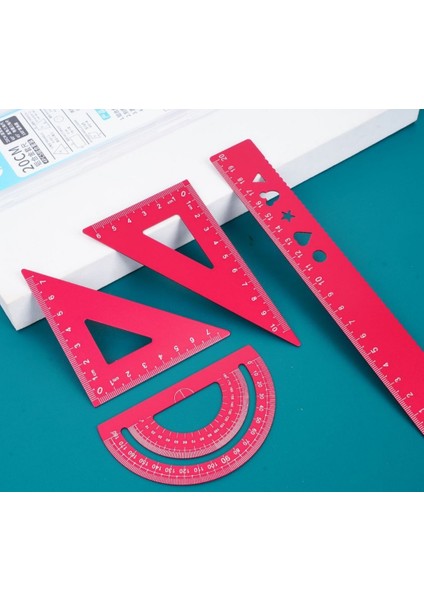 Alüminyum Alaşımlı Cetvel Çizim Ölçümü Geometri Üçgencetvel Düz Kenar Iletki Çeşitli Cetveller (Yurt Dışından)