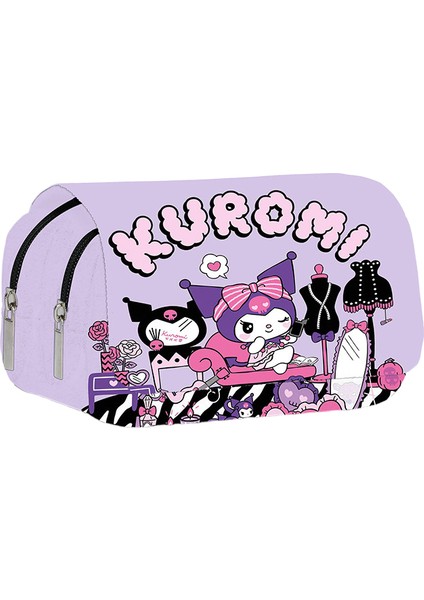 "mınıso Kuromi Okul Çantası Öğrenciler Kawaii Çift Katmanlı Kalem Çantası Büyük Kapasiteli Günlük Sırt Çantası Karikatür Baskılı Kalem Çantası " (Yurt Dışından)