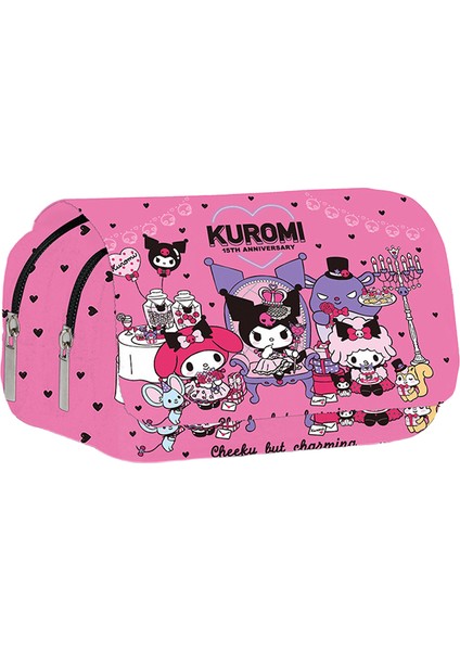 "mınıso Kuromi Okul Çantası Öğrenciler Kawaii Çift Katmanlı Kalem Çantası Büyük Kapasiteli Günlük Sırt Çantası Karikatür Baskılı Kalem Çantası " (Yurt Dışından)