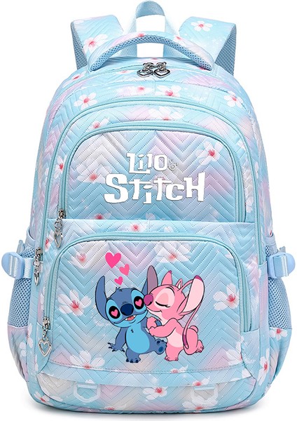 Lilo Stitch Zarif Çiçek Moda Kadın Sırt Çantası Kadın Taşınabilir Su Geçirmez Seyahat Çantası Genç Kız Öğrenciler Sırt Çantası Mochila (Yurt Dışından)