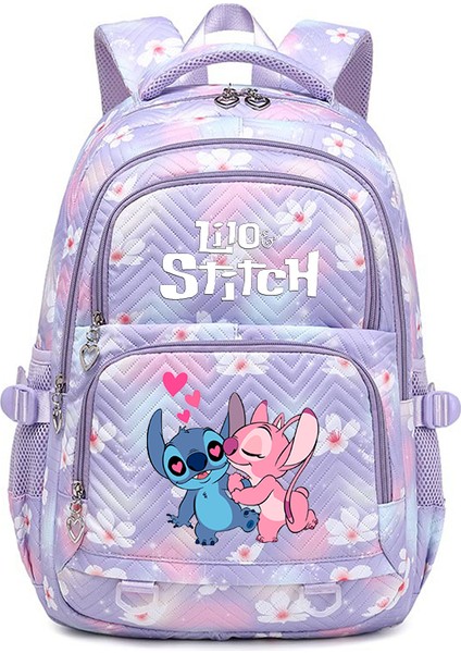 Lilo Stitch Zarif Çiçek Moda Kadın Sırt Çantası Kadın Taşınabilir Su Geçirmez Seyahat Çantası Genç Kız Öğrenciler Sırt Çantası Mochila (Yurt Dışından)