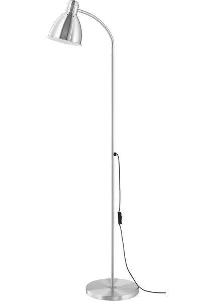 Lersta Yer ve Okuma Lambası 131 CM Gümüş Gövde Yönlendirilebilir Işık