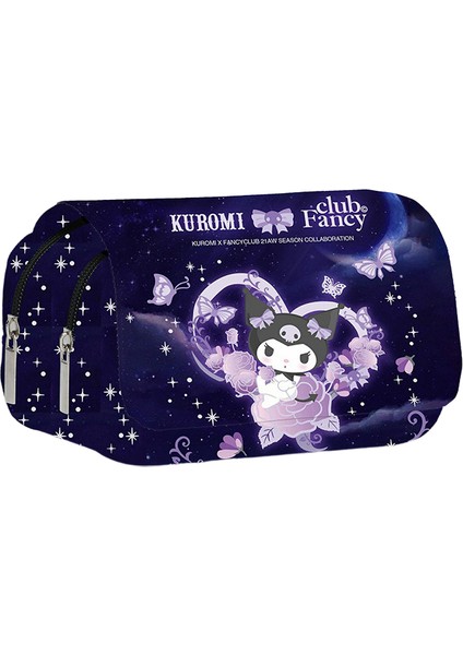 "mınıso Kuromi Okul Çantası Öğrenciler Kawaii Çift Katmanlı Kalem Çantası Büyük Kapasiteli Günlük Sırt Çantası Karikatür Baskılı Kalem Çantası " (Yurt Dışından)