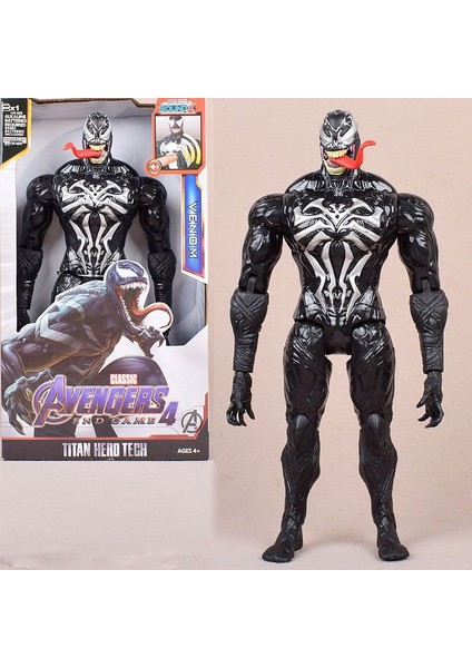 Çocuk Erkek Avengers Demir Örümcek Adam Venom Kara Panter Thanos Figürü Aydınlatma Figürü (Yurt Dışından)