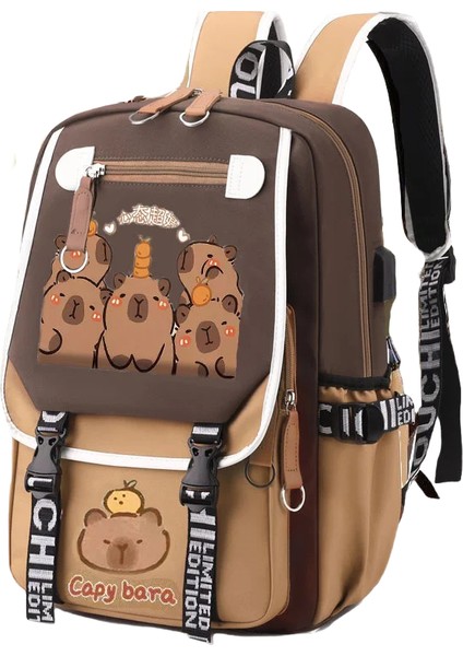 "şık Kawaii Capybara Bilgisayar Sırt Çantası Üniversite Okul Günlük Sırt Çantası Gençler Için Büyük Kapasiteli Ayarlanabilir Askılı Okul Çantası " (Yurt Dışından)