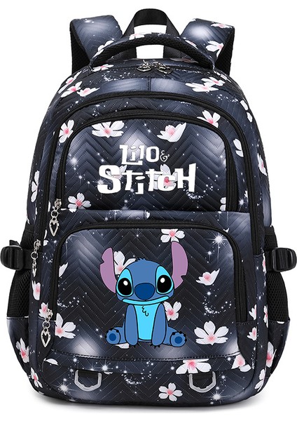 Lilo Stitch Zarif Çiçek Moda Kadın Sırt Çantası Kadın Taşınabilir Su Geçirmez Seyahat Çantası Genç Kız Öğrenciler Sırt Çantası Mochila (Yurt Dışından)