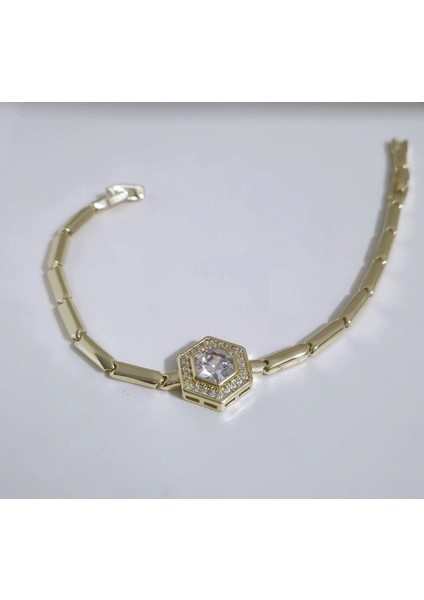 Şık Taşlı Altın Bileklik, Zarif ve Parlak Takı Seçeneği modelleri