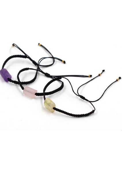 Renkli Doğal Taş Bileklik Seti, Ayarlanabilir, Makrome Örme, Şık ve Renkli Tasarım modelleri