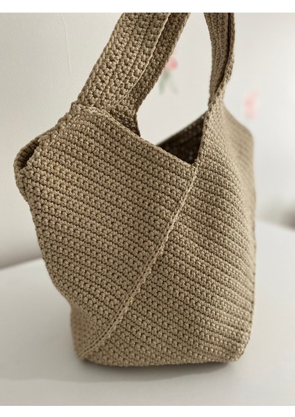 El Örgülü Krem Kol Çantası 28X35 Cm, Şık ve Kullanışlı Günlük Aksesuar indirimleri