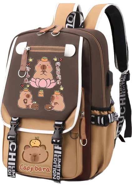 "şık Kawaii Capybara Bilgisayar Sırt Çantası Üniversite Okul Günlük Sırt Çantası Gençler Için Büyük Kapasiteli Ayarlanabilir Askılı Okul Çantası " (Yurt Dışından)