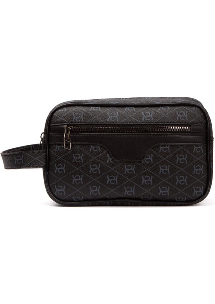 Siyah Deri Kozmetik Portföy Çantası, Şık ve Kullanışlı Seyahat Günlük Bakım El Çantası fiyatları