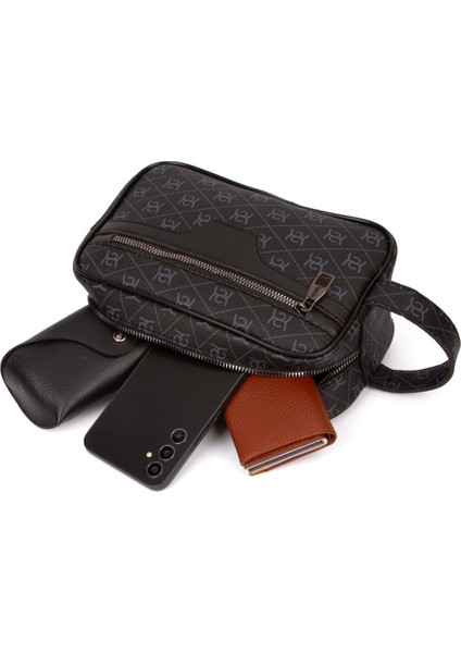 Siyah Deri Kozmetik Portföy Çantası, Şık ve Kullanışlı Seyahat Günlük Bakım El Çantası fırsatları