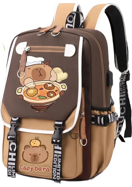 "şık Kawaii Capybara Bilgisayar Sırt Çantası Üniversite Okul Günlük Sırt Çantası Gençler Için Büyük Kapasiteli Ayarlanabilir Askılı Okul Çantası " (Yurt Dışından)