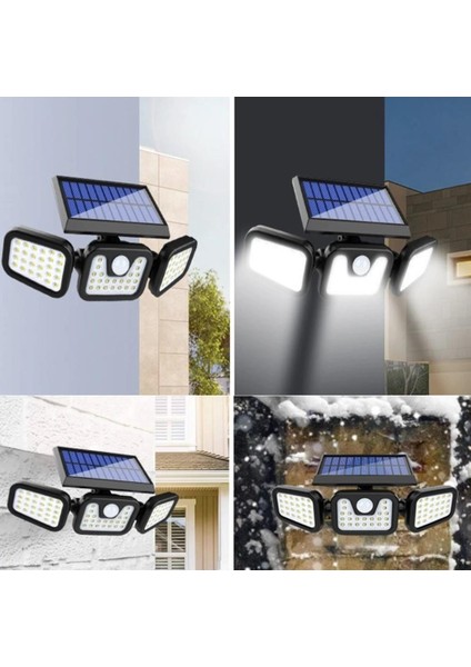 74 LED Güneş Enerjili Hareket Sensörlü 3 Taraflı Solar Bahçe Aydınlatma Lambası Sokak Lambası modelleri