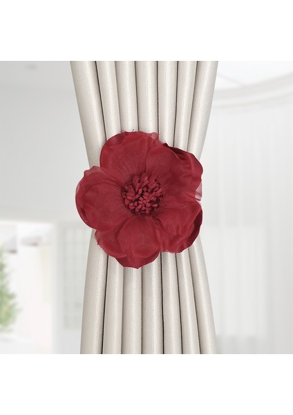 Manyetik Perde Tiebacks Çiçekli Dekoratif Tiebacks Yatak Perdesi Toplama (Yurt Dışından)