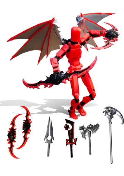 Illidan Altı Kanatlı Melek Yargı Meleği Çok Li Hareketli Şanslı 13 Figürlü Süs (Yurt Dışından)