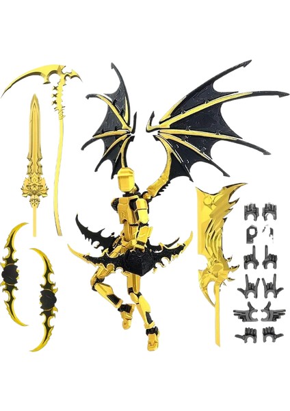 Illidan Altı Kanatlı Melek Yargı Meleği Çok Li Hareketli Şanslı 13 Figürlü Süs (Yurt Dışından)