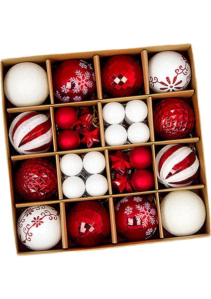44X Noel Topları Ğı Asılı Dekorasyon Kırmızı ve (Yurt Dışından)