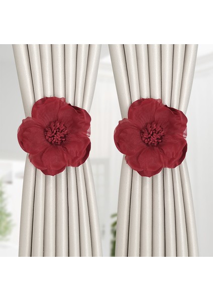 Manyetik Perde Tiebacks Çiçekli Dekoratif Tiebacks Yatak Perdesi Toplama (Yurt Dışından)