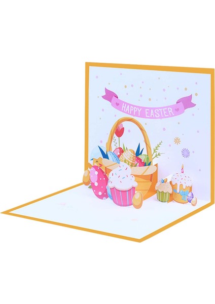 Parti Festivali Kutlaması Altın Için Paskalya Tebrik 3D Tebrik Kartları (Yurt Dışından)
