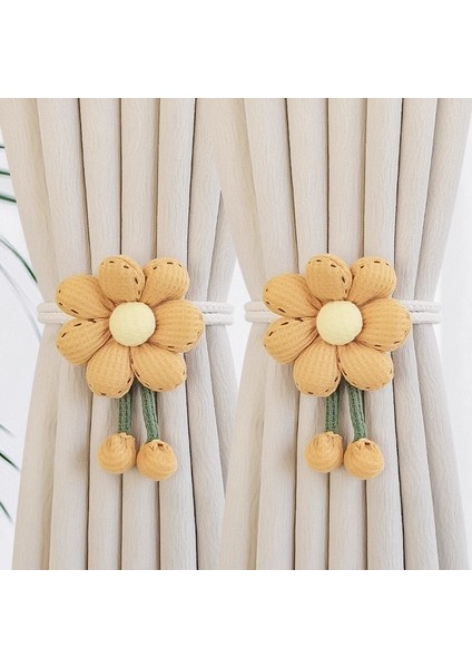 Ayarlanabilir Halat Perde Bağlantı Elemanları Toplama Demeti Bağları Dekoratif Çiçekler (Yurt Dışından)