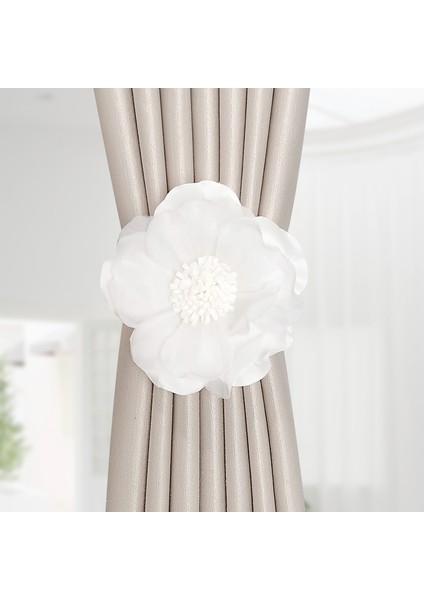 Manyetik Perde Tiebacks Çiçekli Dekoratif Tiebacks Yatak Perdesi Toplama (Yurt Dışından)