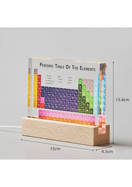 Kimyasal Elementlerin Periyodik Tablosu Öğrenme Hediyesi Akrilik Küçük Süs Dekorasyon (Yurt Dışından)