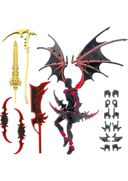 Illidan Altı Kanatlı Melek Yargı Meleği Çok Li Hareketli Şanslı 13 Figürlü Süs (Yurt Dışından)
