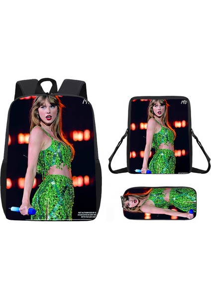 Okul Çantası Ortaokul Öğrencileri Omuz Çantası Çapraz Askılı Çanta Kalem Çantası Üç Set (Yurt Dışından)