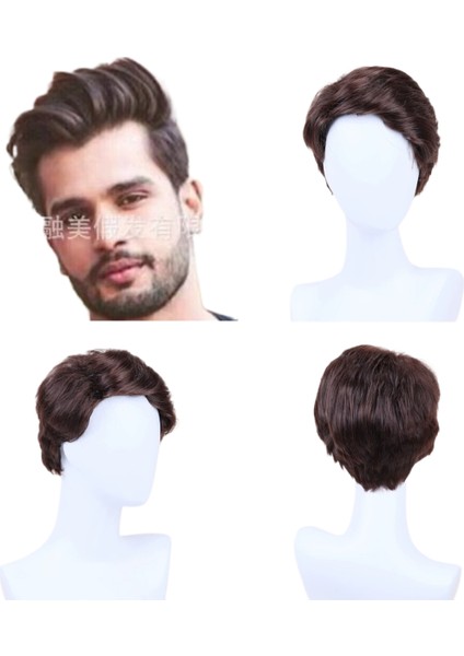 Erkekler Için Peruk Elyaf Yüksek Sıcaklık Ipek Saç Modelleri (Yurt Dışından)
