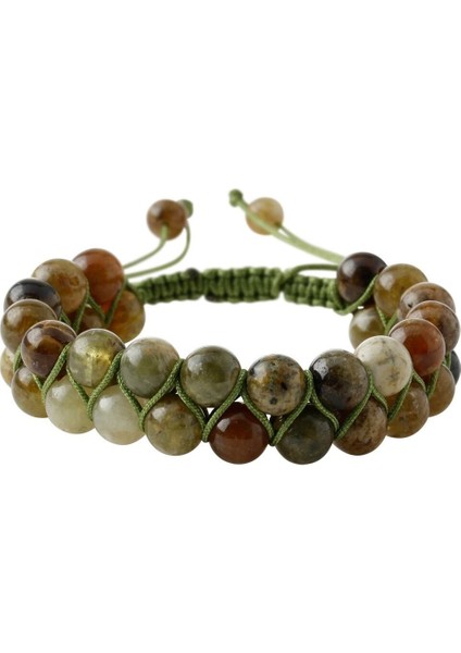 Renkli 8mm Lal Taş Çift Sıra Makrome Bileklik modelleri