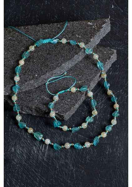 Renkli Doğal Taş Makrome Set, Sertifikalı ve Şık Tasarım fiyatları