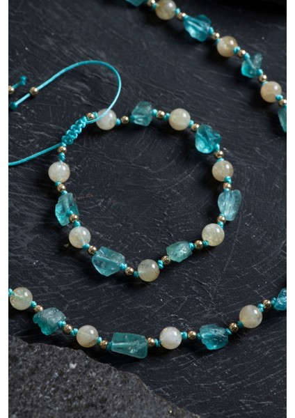 Renkli Doğal Taş Makrome Set, Sertifikalı ve Şık Tasarım modelleri