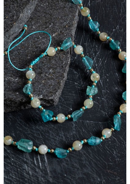 Renkli Doğal Taş Makrome Set, Sertifikalı ve Şık Tasarım fırsatları