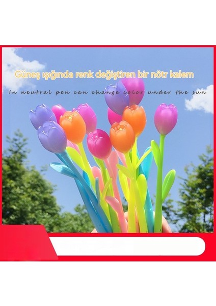 Lale Kalemi Renk Değiştiren Çiçek Jel Kalem Siyah Su Kalemi Yaratıcı Çiçek Güneş Altında Renk Değiştirecek Kırtasiye (Yurt Dışından) fiyatları