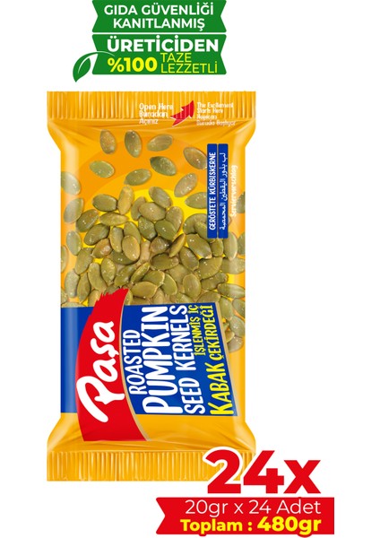 İşlenmiş İç Kabak Çekirdeği 20 gr x 24 Adet (480gr)