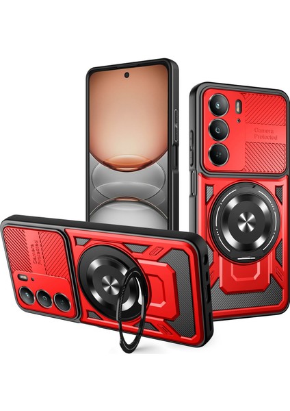 Realme C75 Manyetik Kılıf Döner Ayaklı Tpu + Pc Telefon Kılıfı (Yurt Dışından)